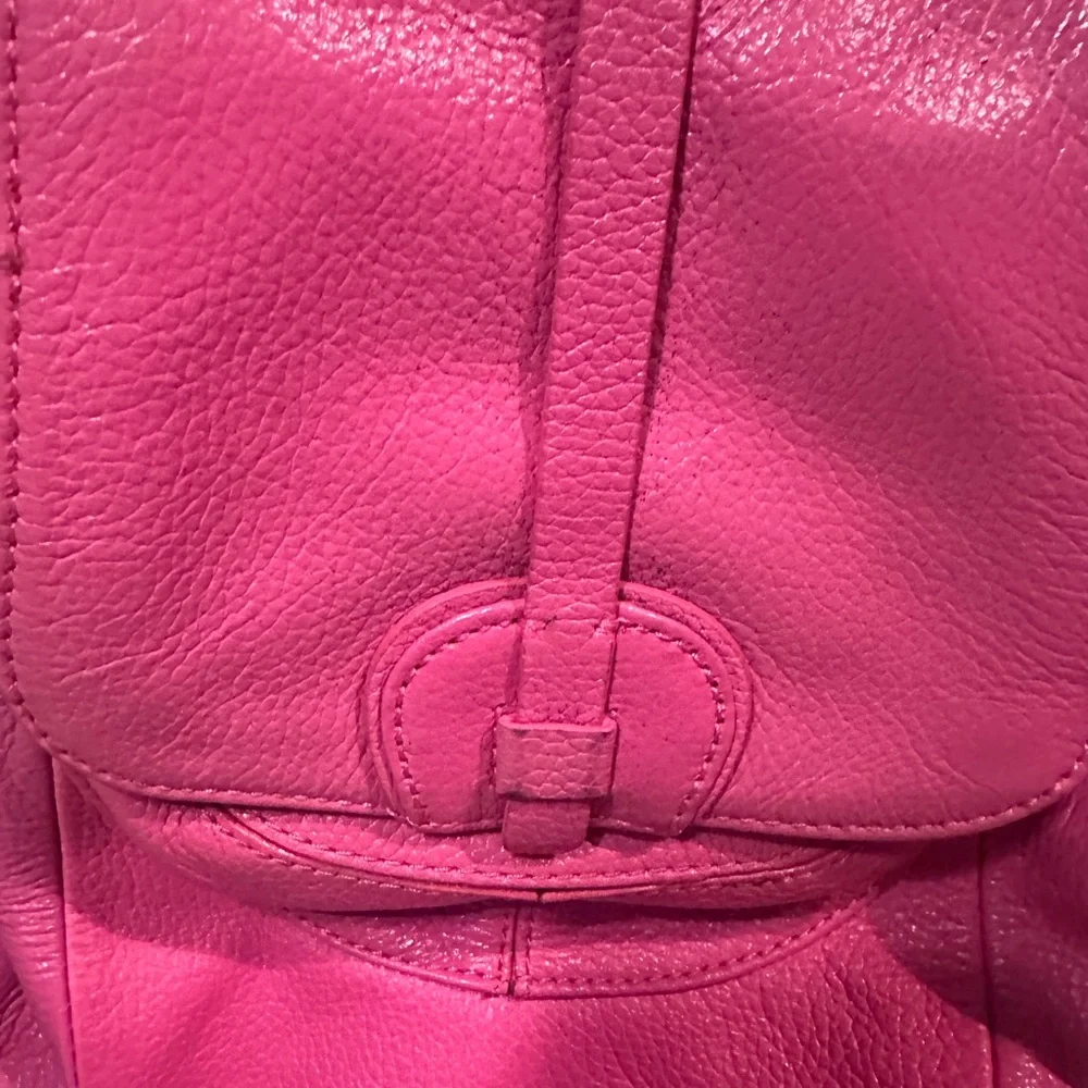Isaac Mizrahi Hot Pink Leather Tote